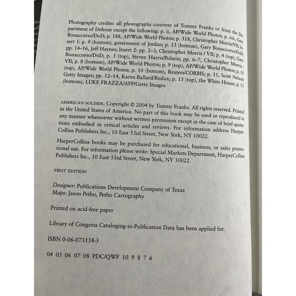 American Soldier by General Tommy Franks 2004 First Edition Hardback - Picture 8 of 10